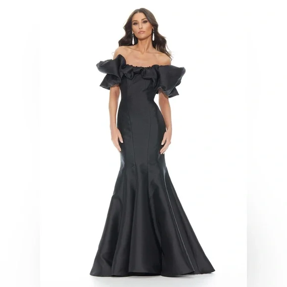 ashley lauren black prom dress ASHLEYlauren Hot Stone Mirror Prom Dress 12193